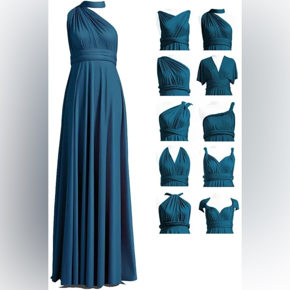 Convertible infinity teal maxi dress gown Sz A (Sz 0-12)